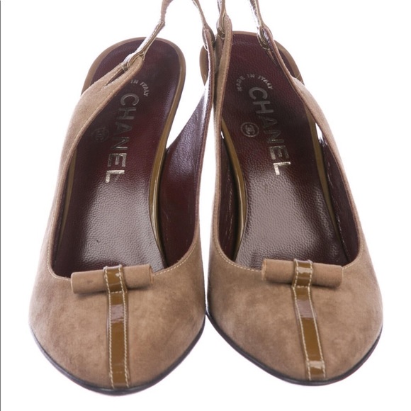 WOMEN’S CHANEL SUEDE SLINGBACK PUMPS SZ 8.5 US - Picture 4 of 9